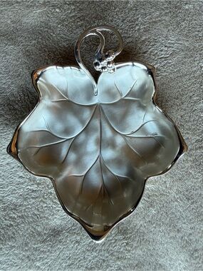 Vintage 1970s Silver Plated WMF-IKORA (Germany) Grape Leaf Serving Dish